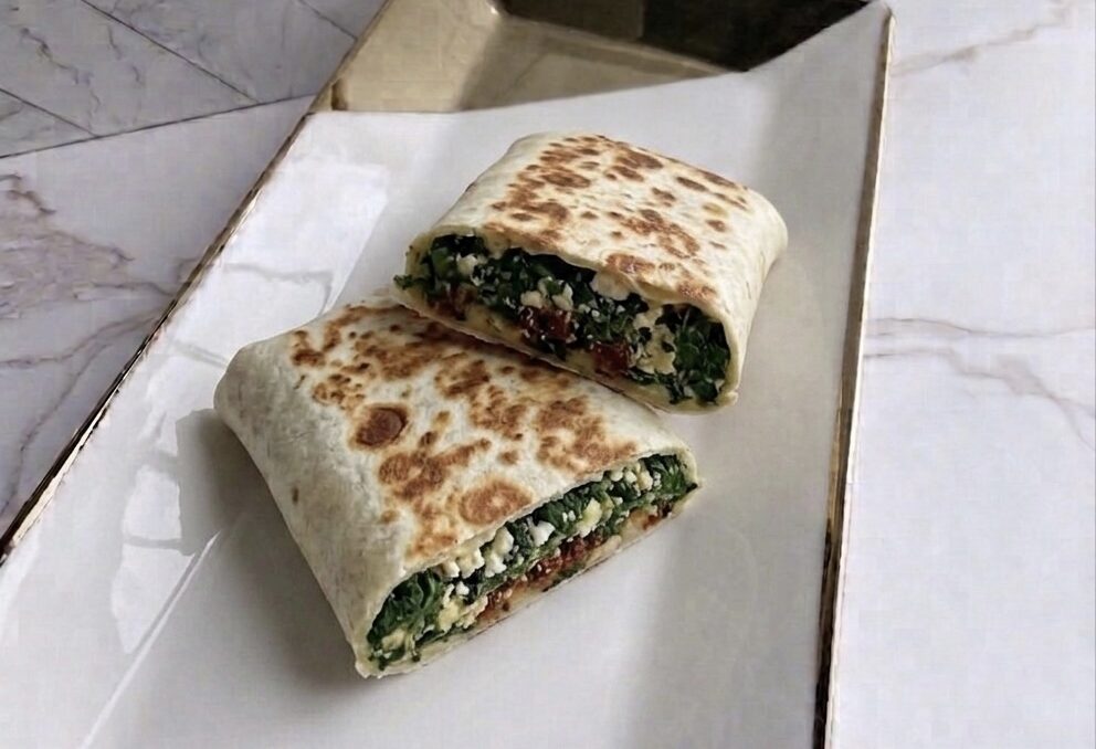 Spinach Feta Egg White Wrap