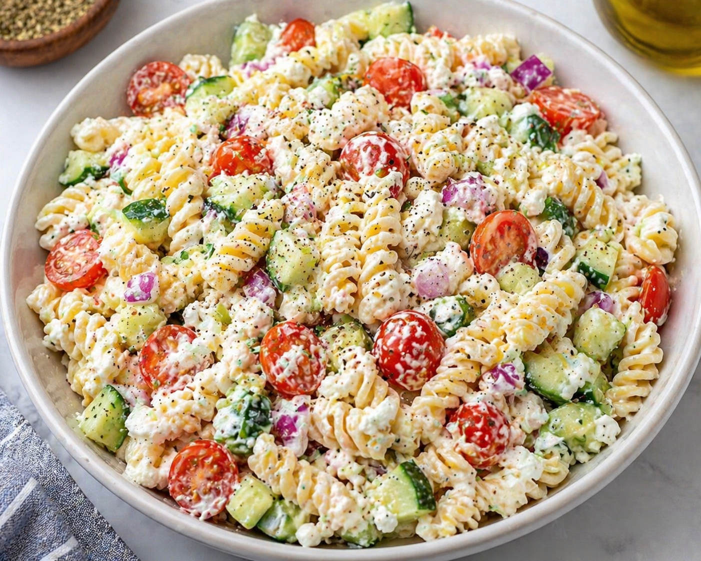 Protein Greek Pasta Salad