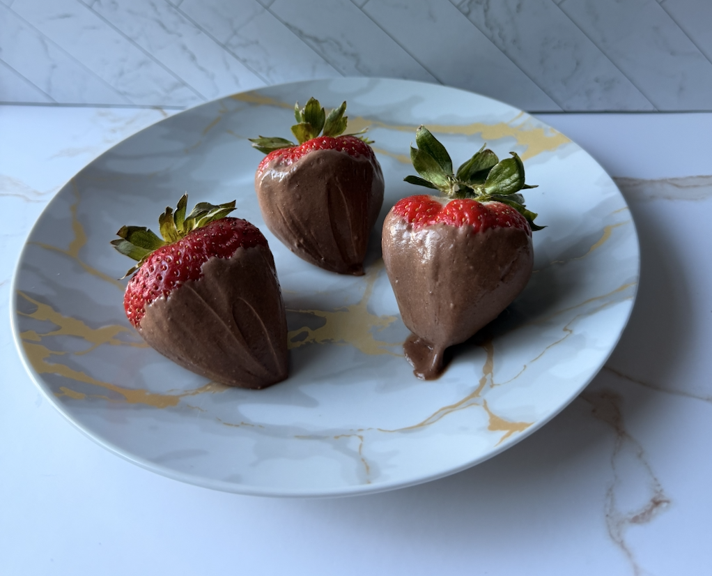 Chocolate Protein Covered Strawberries