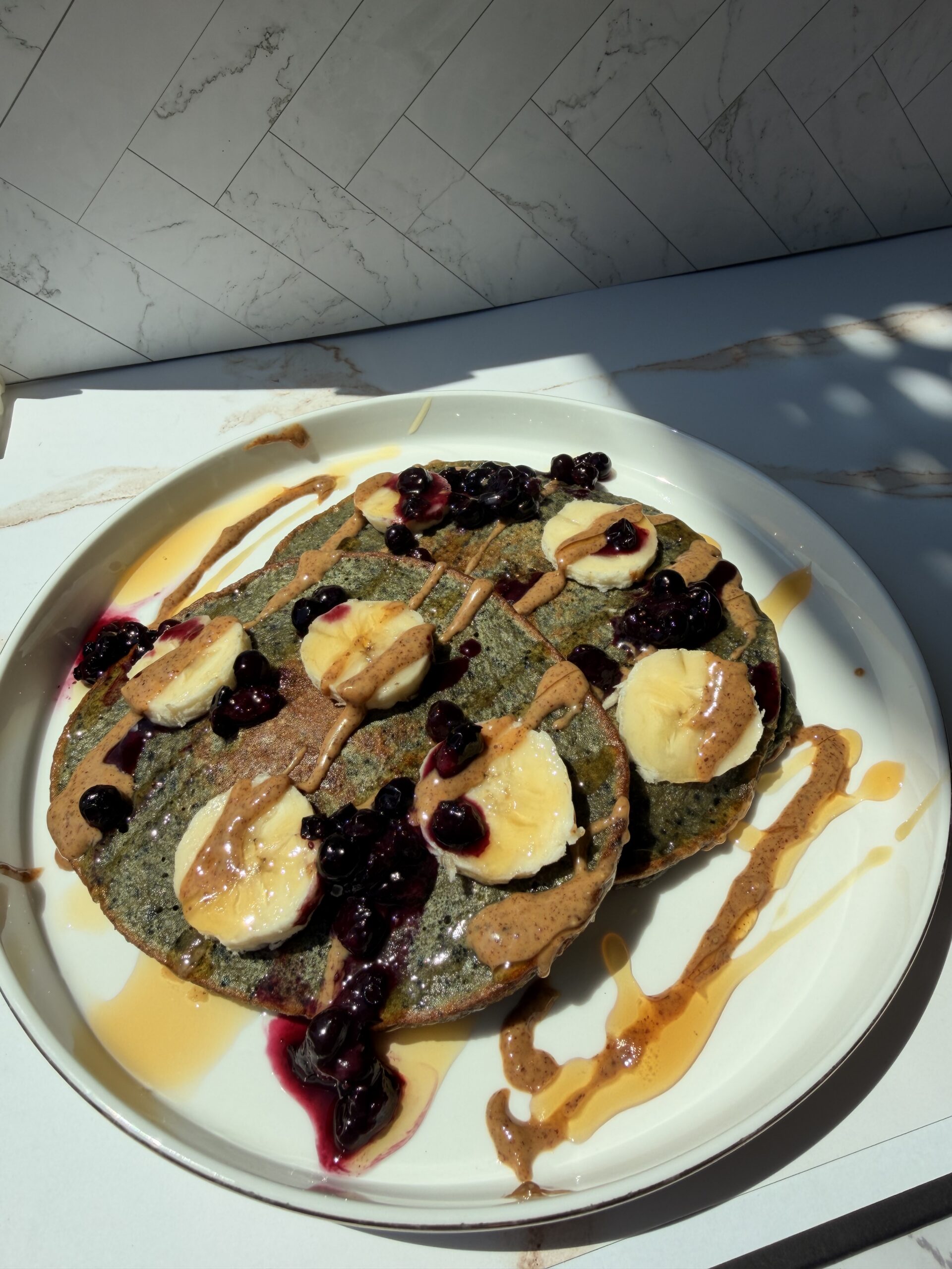Blueberry Pumpkin Protein Pancakes