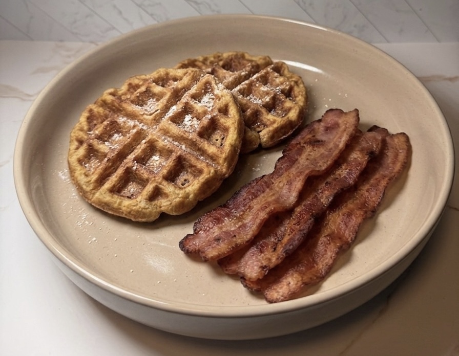Protein Waffles & Turkey Bacon